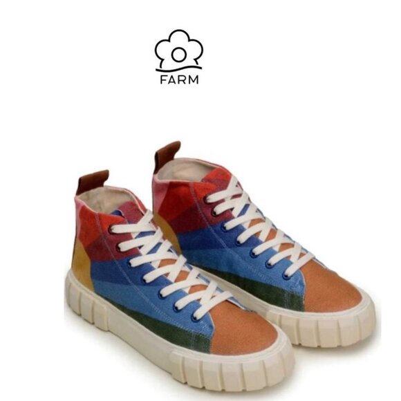 FARM Rio - Rainbow Sun Flatform High Top Sneakers - Picture 1 of 7